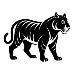 Strong Tiger Silhouette in Motion