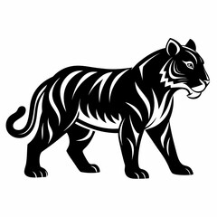 Strong Tiger Silhouette in Motion