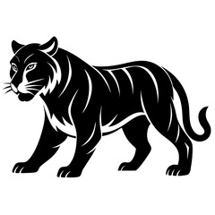 Obraz premium Strong Tiger Silhouette in Motion