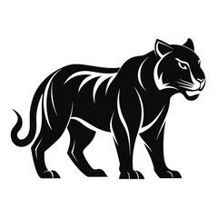 Strong Tiger Silhouette in Motion