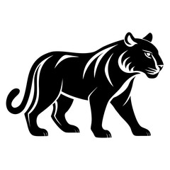 Strong Tiger Silhouette in Motion