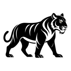 Strong Tiger Silhouette in Motion
