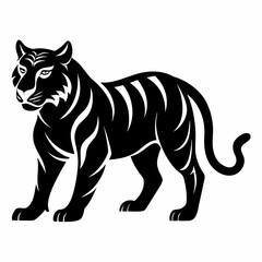 Strong Tiger Silhouette in Motion