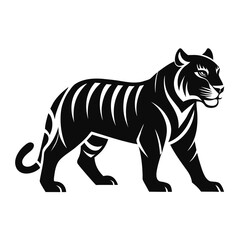 Obraz premium Strong Tiger Silhouette in Motion