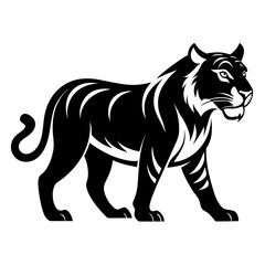 Strong Tiger Silhouette in Motion