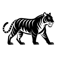 Strong Tiger Silhouette in Motion