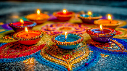 burning candles in a church