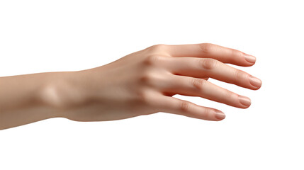Childs hand reaching out isolated on transparent background
