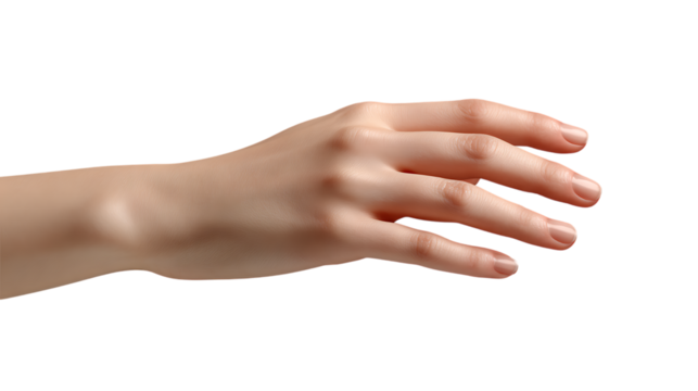 Childs hand reaching out isolated on transparent background
