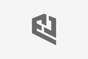 Letter EJ bold modern home logo