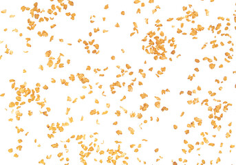Buckwheat flakes flying isolated on white background, pattern