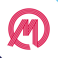 Parallel line monogram initial logo, combination of letter O and M. Idea and inspiration for branding, company and corporation name abbreviation. personal and commercial purpose.