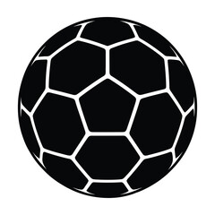 Fototapeta premium Soccer Ball with Subtle Shadow Silhouette, Vector, Illustration, Outline, Line Art, Icon, White Background.