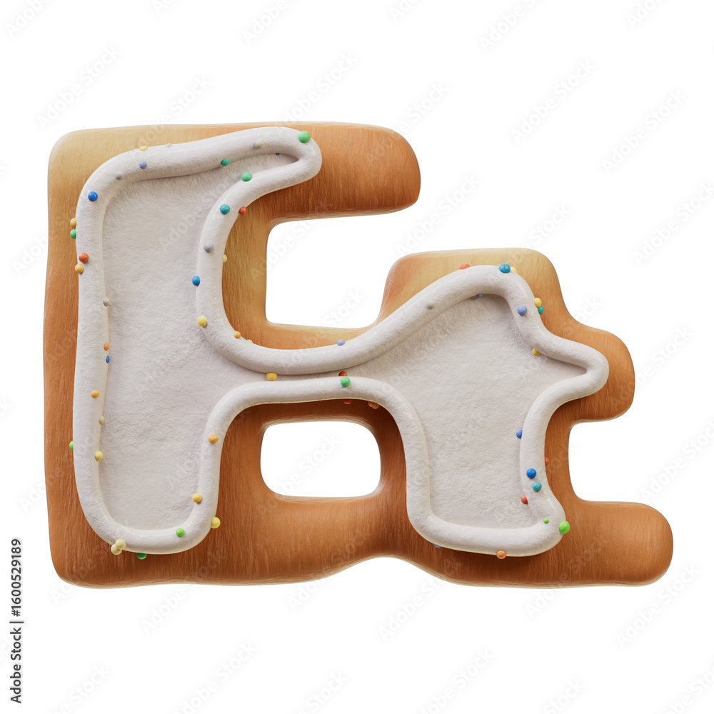 Fototapete 3d font.biscuit donut font concept. isometric alphabet. numbers and letters. 3d rendering isolated o
