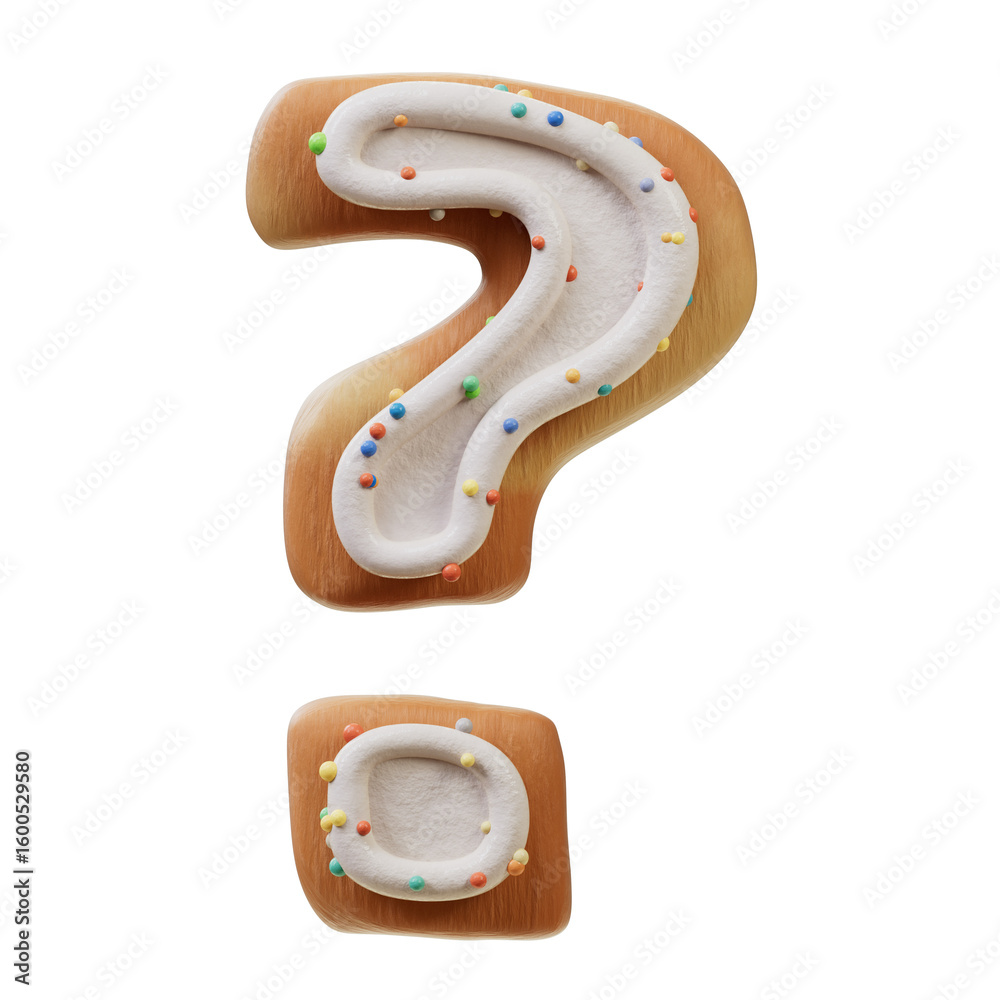 Fototapete 3d font.biscuit donut font concept. isometric alphabet. numbers and letters. 3d rendering isolated o