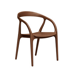 Modern Wooden Armchair Contemporary Brown Wood Furniture Chair Illustration Isolated Transparent PNG Image