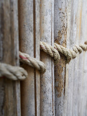 Rope Knots on Bamboo Fence