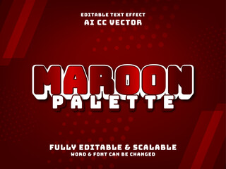 bold Maroon editable text effect. suitable for presentation