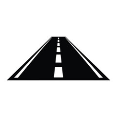 Runway Icon, Vector, Illustration, Outline, Line Art, Silhouette, Logo, White Background.