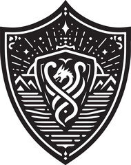 Vintage shield vector illustration, Shield silhouette vector illustration design 