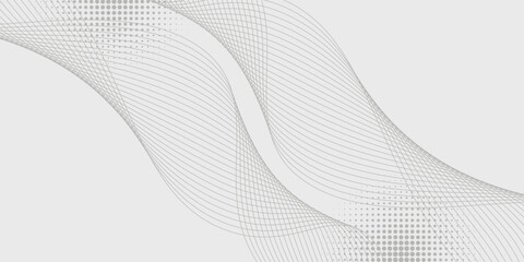 Abstract wave element for design. Digital frequency track equalizer. Stylized line art background. Vector illustration. Wave with lines created using blend tool. smooth gray