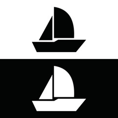 sailboat icon logo EPS template vector illustration cruise business icon