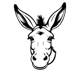 funny silly shape of a donkey face vector illustration