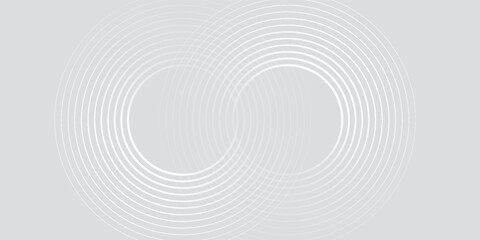 Abstract white glowing geometric lines on gray background. Modern shiny blue circle lines pattern. Futuristic technology concept. Suit for cover, poster,