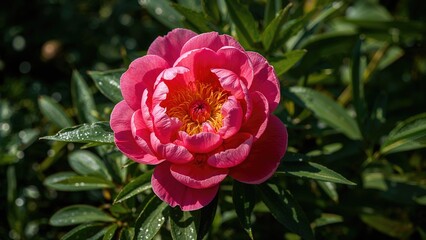Bright pink blossoms flourishing in the spring season with a nature setting