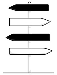 signpost illustration isolated on transparent background
