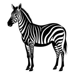 Standing Zebra Vector Silhouette