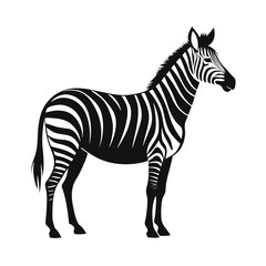 Standing Zebra Vector Silhouette