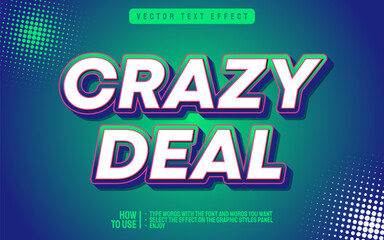 Obraz premium EDITABLE CRAZY DEAL SALE TEXT EFFECT