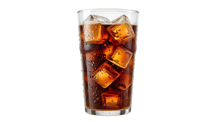 Glass of cola with ice cold drink refreshing beverage fizzy soda soft drink refreshment thirst quencher summer day on transparent background