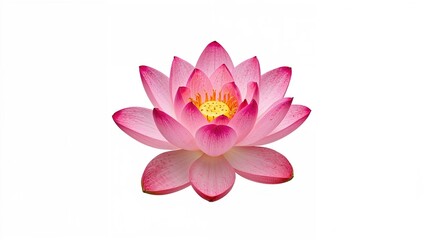 Pink Lotus Flower Displayed Alone with White Surrounding