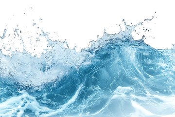 Dynamic blue water splash and waves