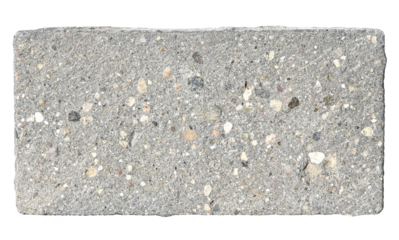 Old cobblestone brick isolated on a transparent background. Top view. PNG.