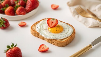 Toasted bread topped with a lovingly cooked fried egg
