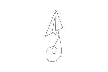 Paper plane continuous one line drawing vector illustration
