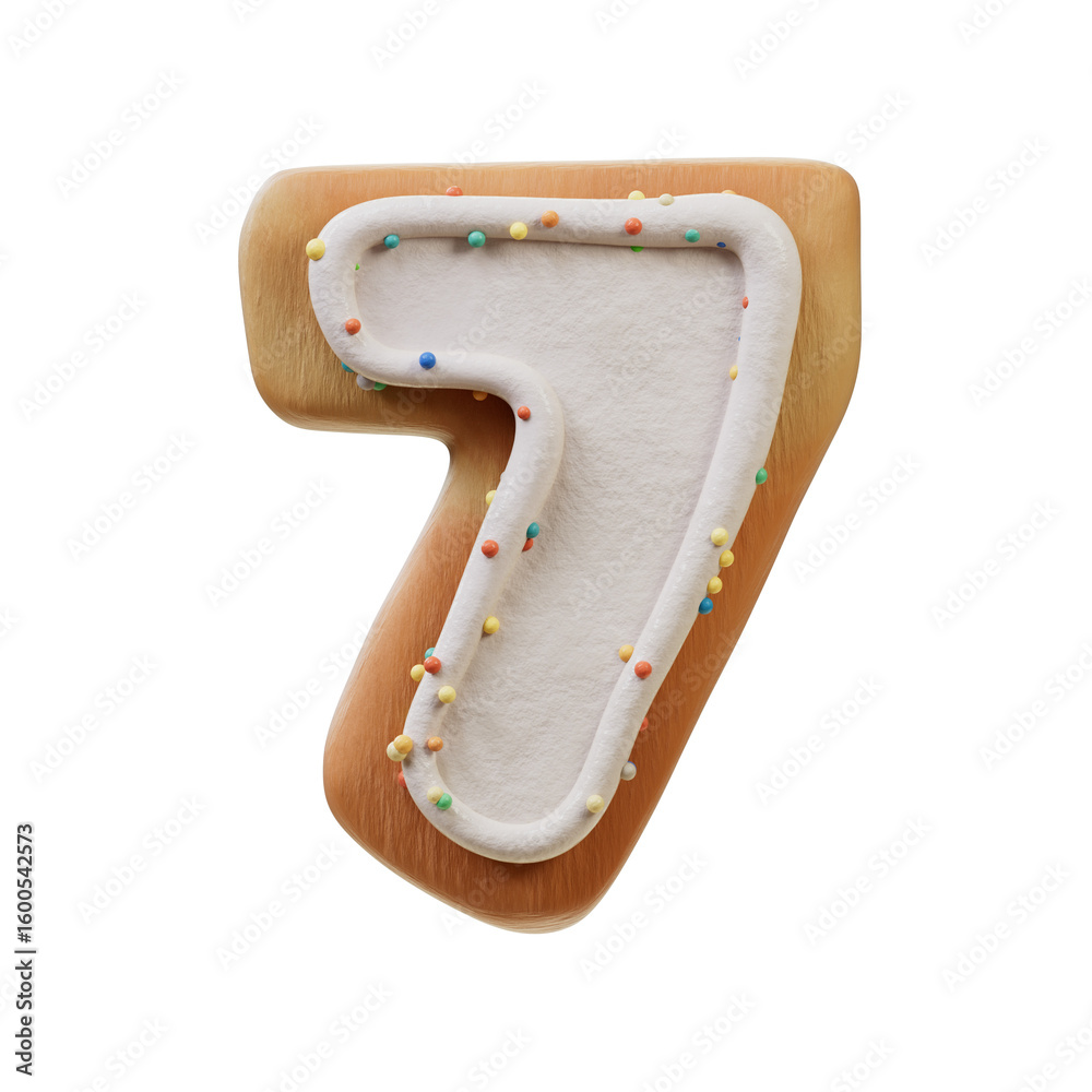 Fototapete 3d font.biscuit donut font concept. isometric alphabet. numbers and letters. 3d rendering isolated o