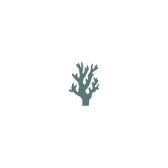 sea corals and seaweed silhouette