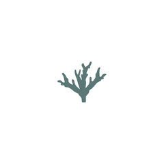 sea corals and seaweed silhouette