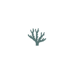 sea corals and seaweed silhouette