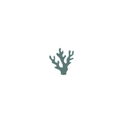 sea corals and seaweed silhouette