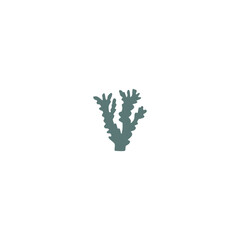 sea corals and seaweed silhouette