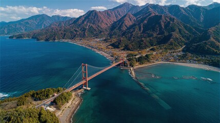 Ogawa bridge over the hayasetsu coast in toyama prefecture, japan, during the daytime