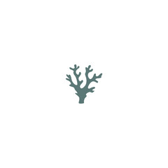 sea corals and seaweed silhouette