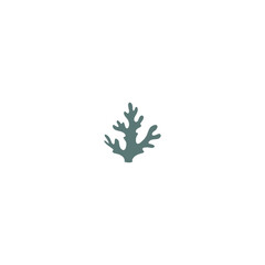 sea corals and seaweed silhouette