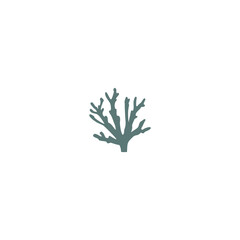 sea corals and seaweed silhouette
