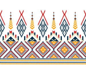 abstract Traditional geometric ethnic fabric pattern ornate elements with ethnic patterns design for textiles, rugs, clothing, sarong, scarf, batik, wrap, embroidery, print, curtain, carpe